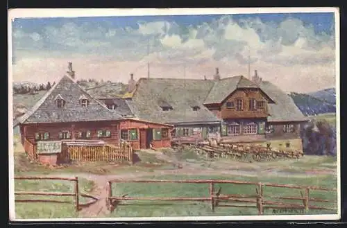 Künstler-AK Stubalpen-Schutzhaus Gaberl