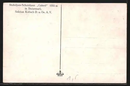 Künstler-AK Stubalpen-Schutzhaus Gaberl