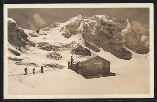 AK Diavolezza-Berghütte und Piz Palü