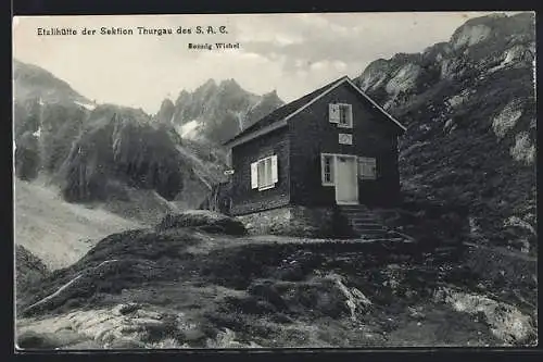 AK Etzlihütte der Sektion Thurgau des S.A.C. mit Sonnig Wichel