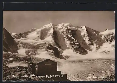 AK Diavolezzahütte gegen Piz Palü