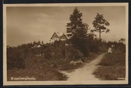 AK Isergebirge, Blick zur Weberbergbaude