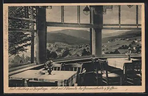 AK Bad Flinsberg i. Isergebirge, Blick aus der Veranda der Germaniabaude