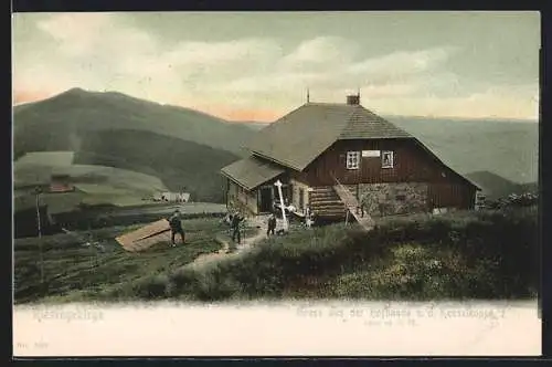 AK Riesengebirge, Blick zur Hofbaude a. d. Kesselkoppe