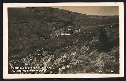 AK Martinbaude im Riesengebirge, Blick gegen die Bergspitze