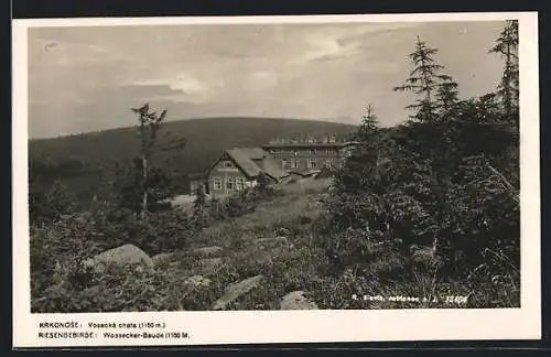 AK Riesengebirge, Blick zur Wossecker-Baude