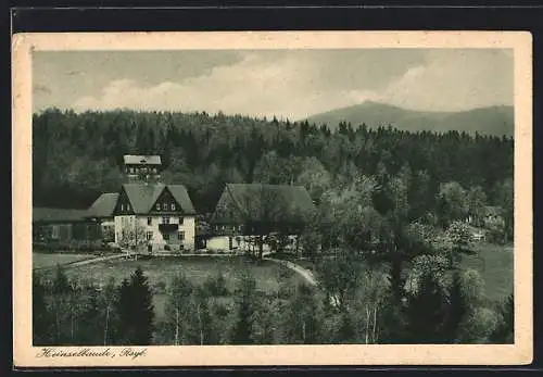 AK Petersdorf, Gasthof Heinzelbaude mit Blick zum Hochstein Rsgb.