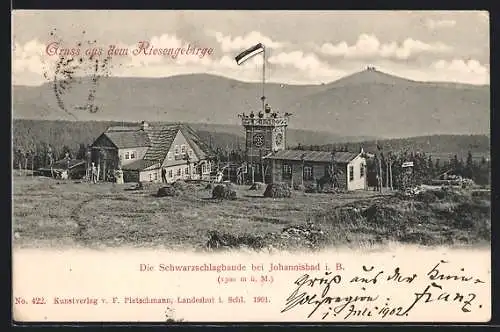 AK Riesengebirge, Schwarzschlagbaude bei Johannisbad i. B.