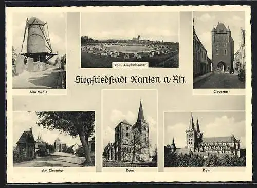 AK Xanten, Alte Mühle, Clevertor, Dom