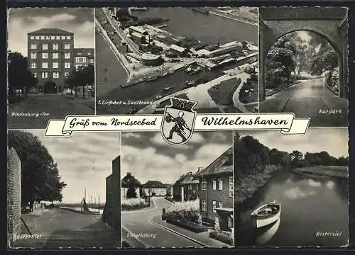 AK Wilhelmshaven, Hindenburg-Tor, Kurpark, Rüsterei