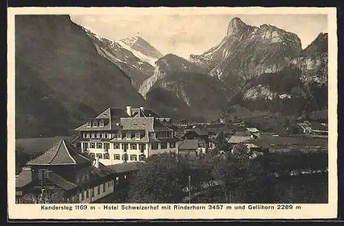 AK Kandersteg, Hotel Schweizerhof mit Rinderhorn und Gellihorn
