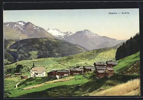 AK Disentis-Acletta, Ortsansicht aus der Vogelschau