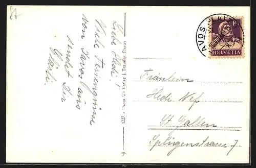 AK Davos, Ortsansicht aus der Vogelschau