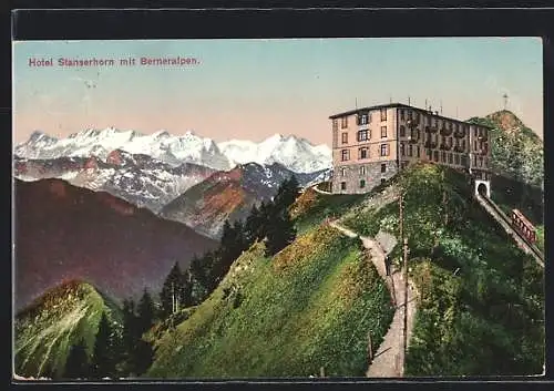 AK Stans, Hotel Stanserhorn mit Berneralpen