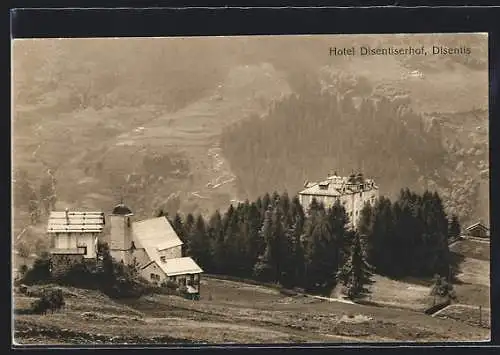 AK Disentis, Hotel Disenterhof und Kirche