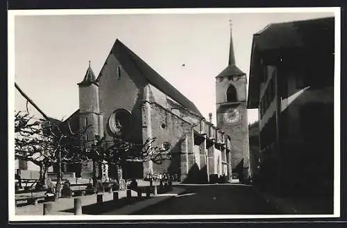 AK Moudon, Blick zur Kirche