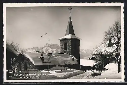 AK Leysin, Le Temple du Village et la Dent du Midi