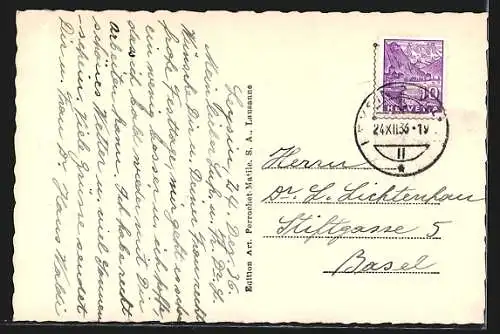 AK Leysin, Le Temple du Village et la Dent du Midi