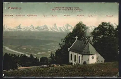 AK Magglingen, Kapelle vor Gipfelpanorama