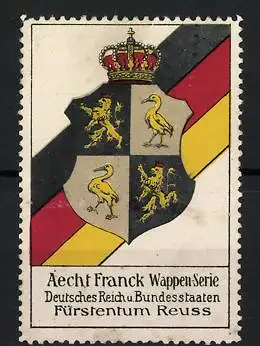 Reklamemarke Aecht Franck Wappen-Serie, Deutsches Reich u. Bundesstaaten, Herzogt. Sachsen-Coburg-Gotha