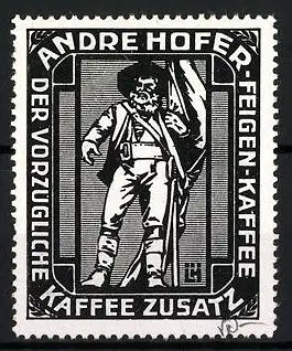 Reklamemarke Andre Hofer-Feigen-Kaffee - vorzüglicher Kaffee-Zusatz, Standbild Andre Hofer