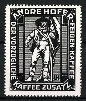 Reklamemarke Andre Hofer-Feigen-Kaffee - vorzüglicher Kaffee-Zusatz, Standbild Andre Hofer