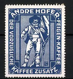 Reklamemarke Andre Hofer-Feigen-Kaffee - vorzüglicher Kaffee-Zusatz, Standbild Andre Hofer