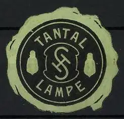 Reklamemarke Tantal-Lampe, Firmenlogo und Glühstrümpfe