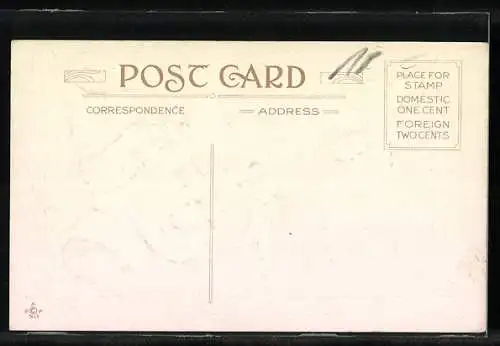 AK Weihnachtsmann mit Puppe, Season`s Greeting