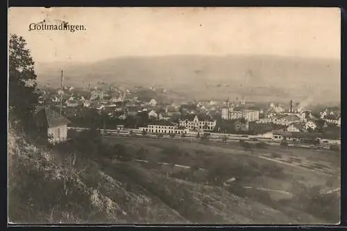 AK Gottmadingen, Ortsansicht von einer Anhöhe