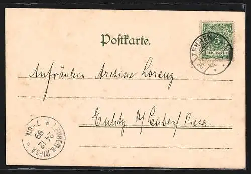 AK Schieritz, Ortspanorama mit Landstrasse aus der Vogelschau