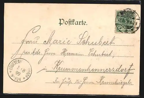 AK Nossen, Untermarkt mit Turm und Hotel