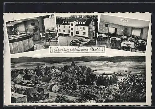 AK Sachsenberg / Waldeck, Hotel-Pension, Ortspanorama