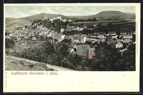 AK Gerolstein i. d. Eifel, Totalansicht der Stadt und Landschaft