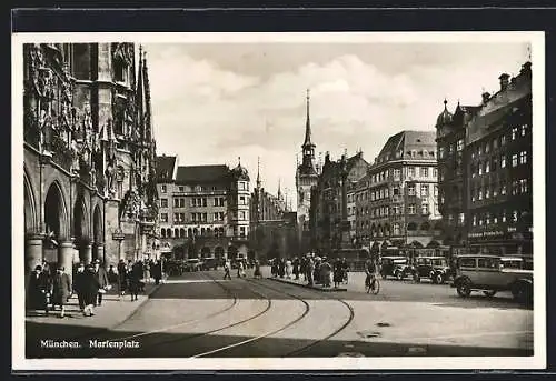 AK München, Blick auf Marienplatz