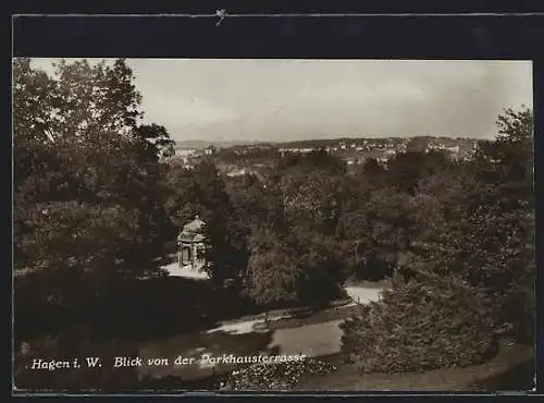 AK Hagen i. W., Blick von der Parkhausterrasse