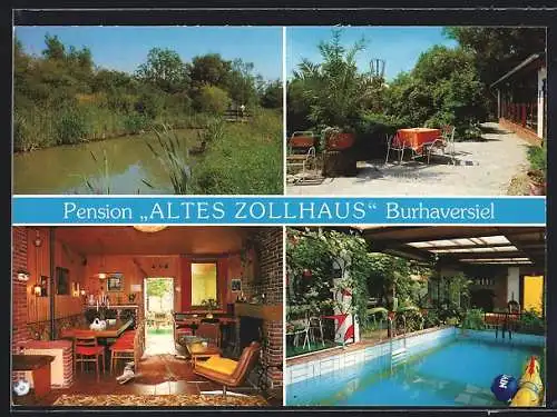 AK Burhaversiel /Butjadingen, Pension Altes Zollhaus K. Rämer, mit Hallenbad