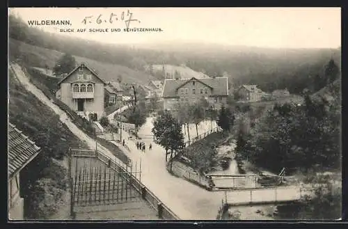 AK Wildemann, Blick auf Schule & Gasthaus Schützenhaus