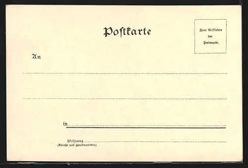 Lithographie Schandau, Uferpartie mit Kirche