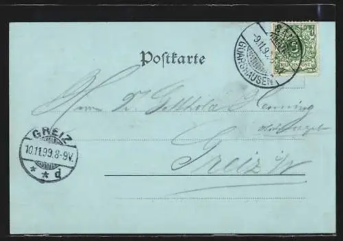 Mondschein-AK St. Goarshausen a. Rh., Totalansicht