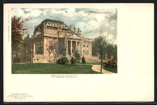 Lithographie Wiesbaden, Opernhaus
