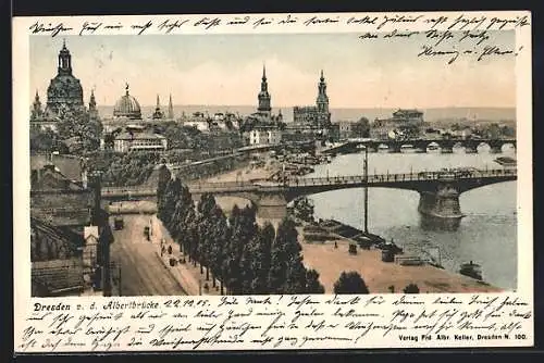 AK Dresden, Blick v. d. Albertbrücke