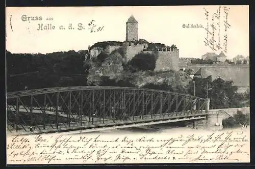 AK Halle a. S., Burg Giebichenstein und Brücke