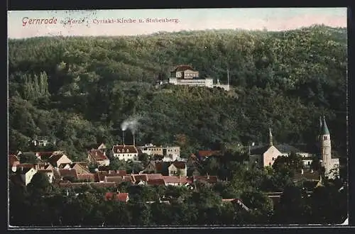 AK Gernrode /Harz, Cyriaki-Kirche und Stubenberg