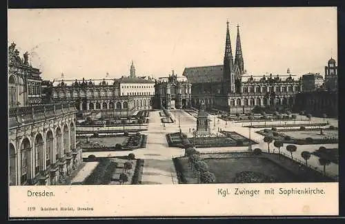 AK Dresden, Kgl. Zwinger mit Sophienkirche