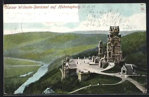 AK Hohensyburg, Kaiser Wilhelm-Denkmal aus der Vogelschau