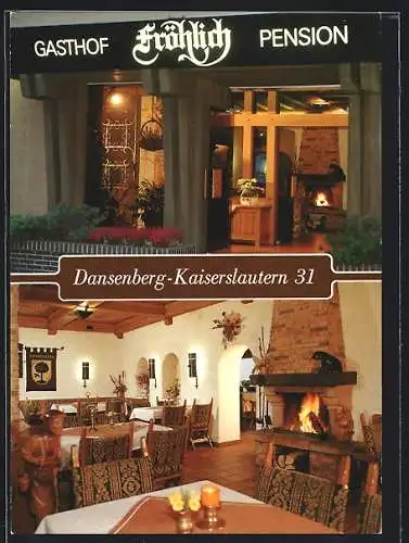 AK Dansenberg-Kaiserslautern, Gasthof-Pension Fröhlich mit Speisesaal