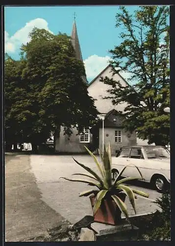 AK Rahden, Parkplatz mit Blick auf den Kirchturm