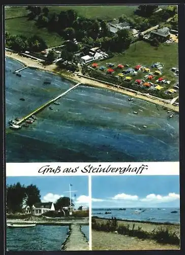 AK Steinberghaff, Campingplatz vom Flugzeug aus, Küstenpartien