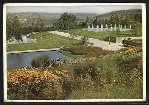 AK Stuttgart, Partie im Gartenpark Killesberg